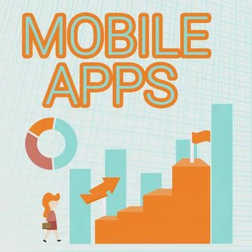 Conceptual display Mobile Apps. Conceptual photo a software application designed イラスト素材