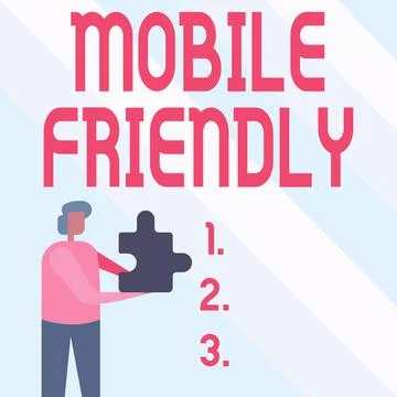 Conceptual display Mobile Friendly. Concept meaning website is designed to Stock Illustration