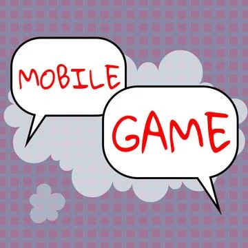 Conceptual display Mobile Game. Concept meaning they are entertaining programs Stock Illustration