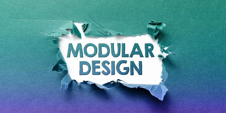 Conceptual display Modular Design. Concept meaning Using technology as a tool Stock Photos
