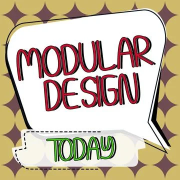 Conceptual display Modular Design. Word for product designing to produce product Stock Illustration