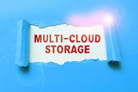 Conceptual display Multi Cloud Storage. Word Written on use of multiple cloud 写真素材