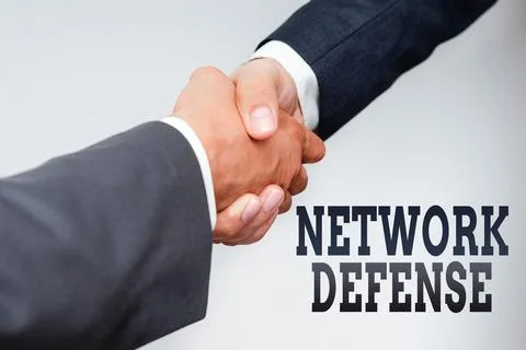 Conceptual display Network Defense. Internet Concept easures to protect and Stock Photos