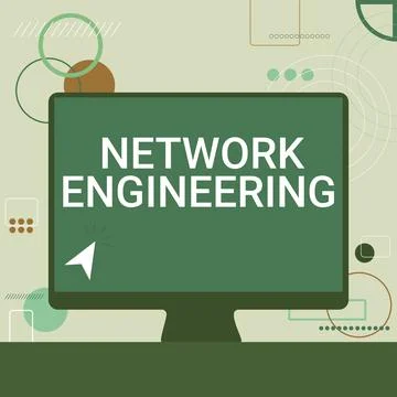 Conceptual display Network Engineering. Conceptual photo field concerned with Stock Illustration