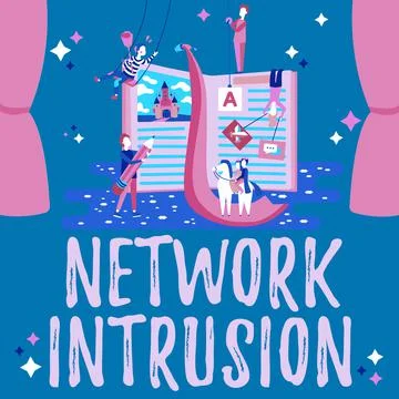 Conceptual display Network Intrusion. Internet Concept device or software 스톡 일러스트