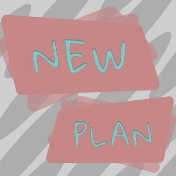 Conceptual display New Plan. Word Written on Start of a detailed proposal of Stock Illustration