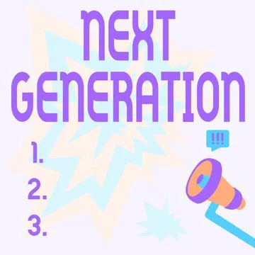 Conceptual display Next Generation. Business overview product that has been Ilustración de archivo