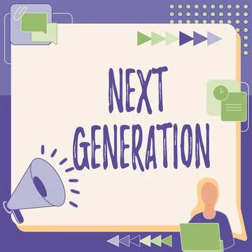 Conceptual display Next Generation. Concept meaning product that has been Ilustración de archivo
