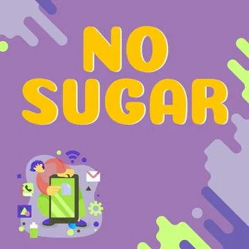 Conceptual display No Sugar. Concept meaning has been left behind and replaced Stock Illustration