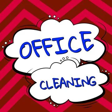 Conceptual display Office Cleaning. Internet Concept the action or process of Ilustración de archivo