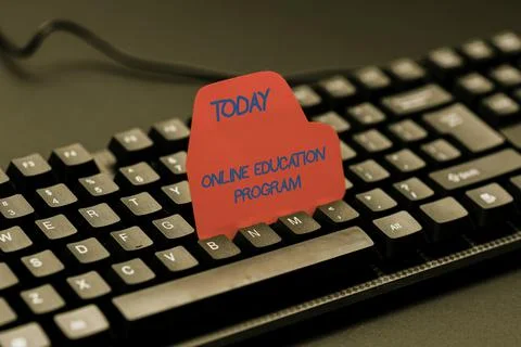 Conceptual display Online Education Program. Internet Concept Software 스톡 사진