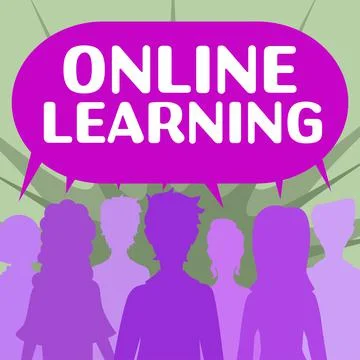 Conceptual display Online Learning. Conceptual photo educational tool based on Stockillustratie