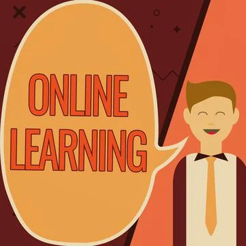 Conceptual display Online Learning. Word Written on taking a course that can be イラスト素材