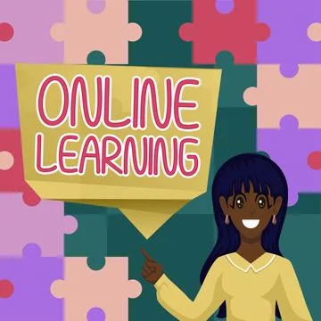 Conceptual display Online Learning. Word Written on Larning with the assistance 스톡 일러스트