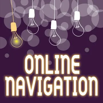 Conceptual display Online Navigation. Conceptual photo navigating a network of Stock Illustration