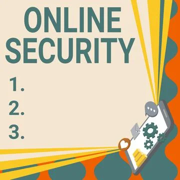 Conceptual display Online Security. Word for rules to protect against attacks 스톡 일러스트