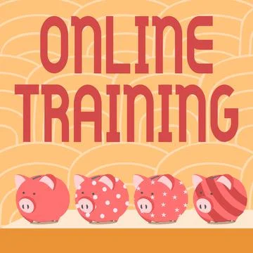 Conceptual display Online Training. Concept meaning Take the education program Stockillustratie