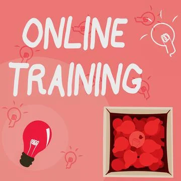 Conceptual display Online Training. Conceptual photo Take the education program Ilustración de archivo
