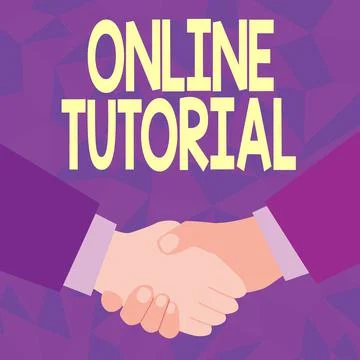 Conceptual display Online Tutorial. Concept meaning process of tutoring in an Stock Illustration