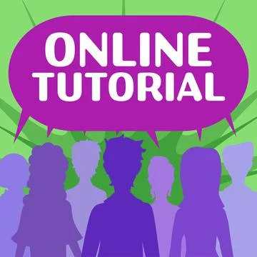 Conceptual display Online Tutorial. Internet Concept process of tutoring in an Illustrazione stock