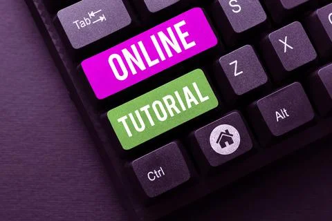 Conceptual display Online Tutorial. Internet Concept process of tutoring in an Stock Photos