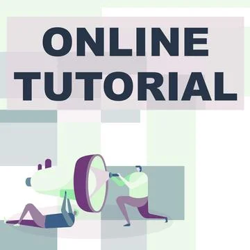 Conceptual display Online Tutorial. Word Written on An individual is being Stockillustratie