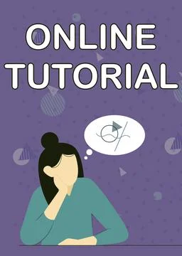 Conceptual display Online Tutorial. Word Written on process of tutoring in an Stock Illustration