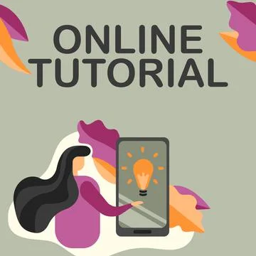 Conceptual display Online Tutorial. Word for process of tutoring in an online or Illustrazione stock