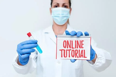 Conceptual display Online Tutorial. Word Written on process of tutoring in an Foto stock