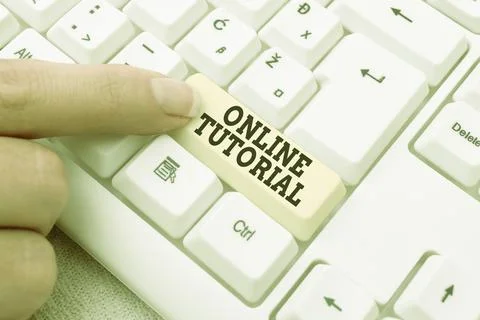 Conceptual display Online Tutorial. Word Written on process of tutoring in an Stock Photos