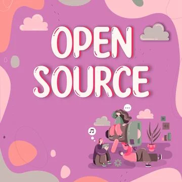 Conceptual display Open Source. Business concept denoting software which Illustrazione stock