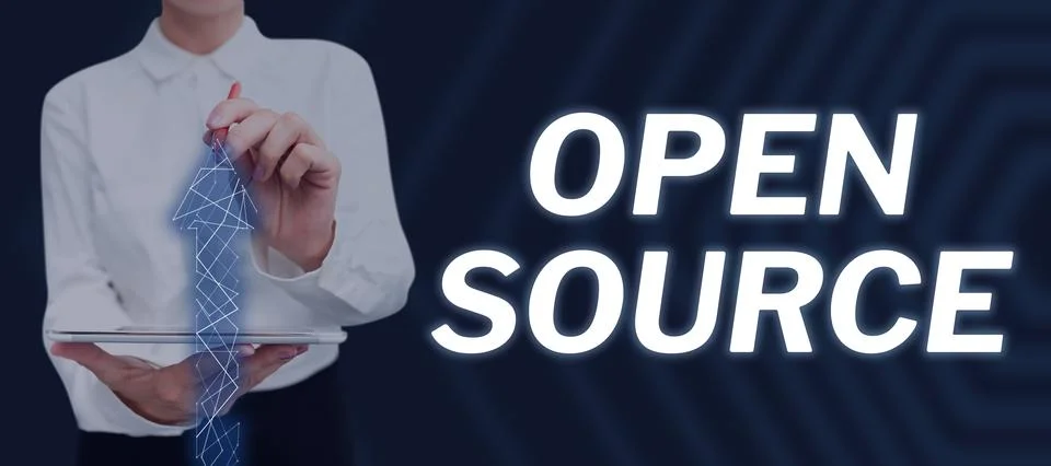 Conceptual display Open Source. Concept meaning denoting software which original 写真素材