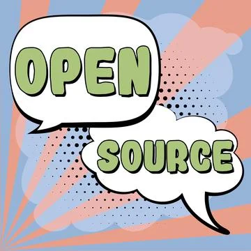 Conceptual display Open Source. Conceptual photo denoting software which orig Stock Illustration