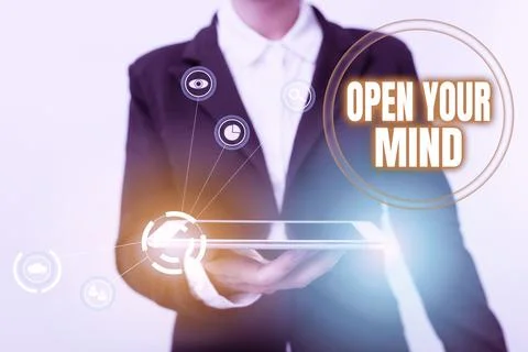 Conceptual display Open Your Mind. Business concept to be able to understand Fotos Stock