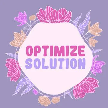 Conceptual display Optimize Solution. Word Written on process of finding the イラスト素材