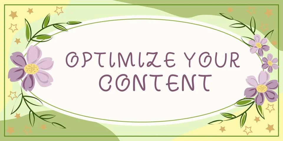 Conceptual display Optimize Your Content. Conceptual photo process of making Illustrazione stock