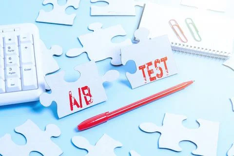 Conceptual display A Or B Test. Business idea test to determine consumers prefer 스톡 사진