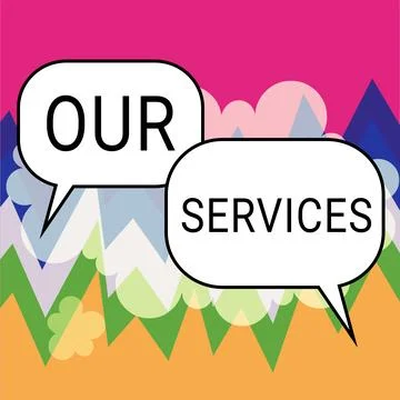 Conceptual display Our Services. Internet Concept The occupation or function of 库存插图