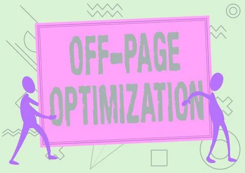 Conceptual display Off Page Optimization. Business approach Website External Illustrazione stock