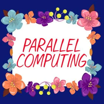 Conceptual display Parallel Computing. Business idea simultaneous calculation by Illustrazione stock