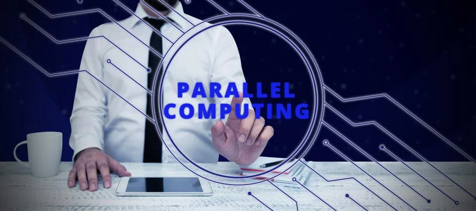 Conceptual display Parallel Computing. Business idea simultaneous calculation by Stock-Fotos