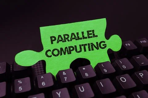 Conceptual display Parallel Computing. Business showcase simultaneous Stock-Fotos