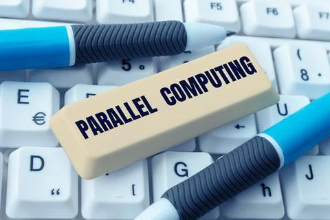 Conceptual display Parallel Computing. Business showcase simultaneous Foto stock