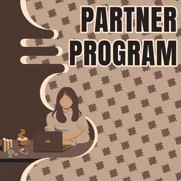 Conceptual display Partner Program. Word Written on business strategy vendors Stock Illustration