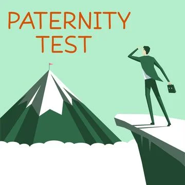 Conceptual display Paternity Test. Conceptual photo a test of DNA to determine Stock Illustration