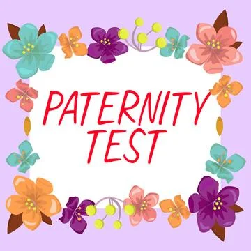Conceptual display Paternity Test. Conceptual photo a test of DNA to determine Stock Illustration