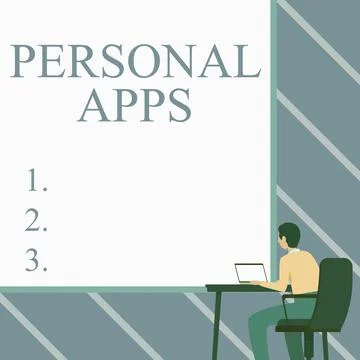 Conceptual display Personal Apps. Internet Concept Organizer Online Calendar Stock Illustration