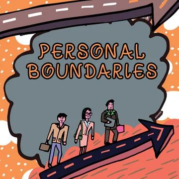 Conceptual display Personal Boundaries. Internet Concept something that Stock Illustration