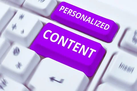 Conceptual display Personalized Content. Conceptual photo seeks to tailor a Stock Photos