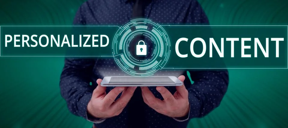 Conceptual display Personalized Content. Internet Concept seeks to tailor a Stock Photos